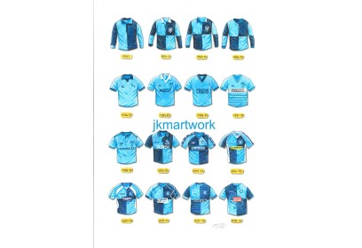 Wycombe Wanderers FC Retro Shirts Wall Art Print